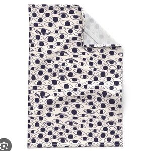 tea towel doodle eyes print Spoonflower Fabrics